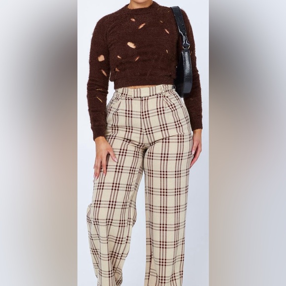 Princess Polly Brown Estrella Cut Out Knit Sweater Size 6. NWT. - Picture 4 of 5